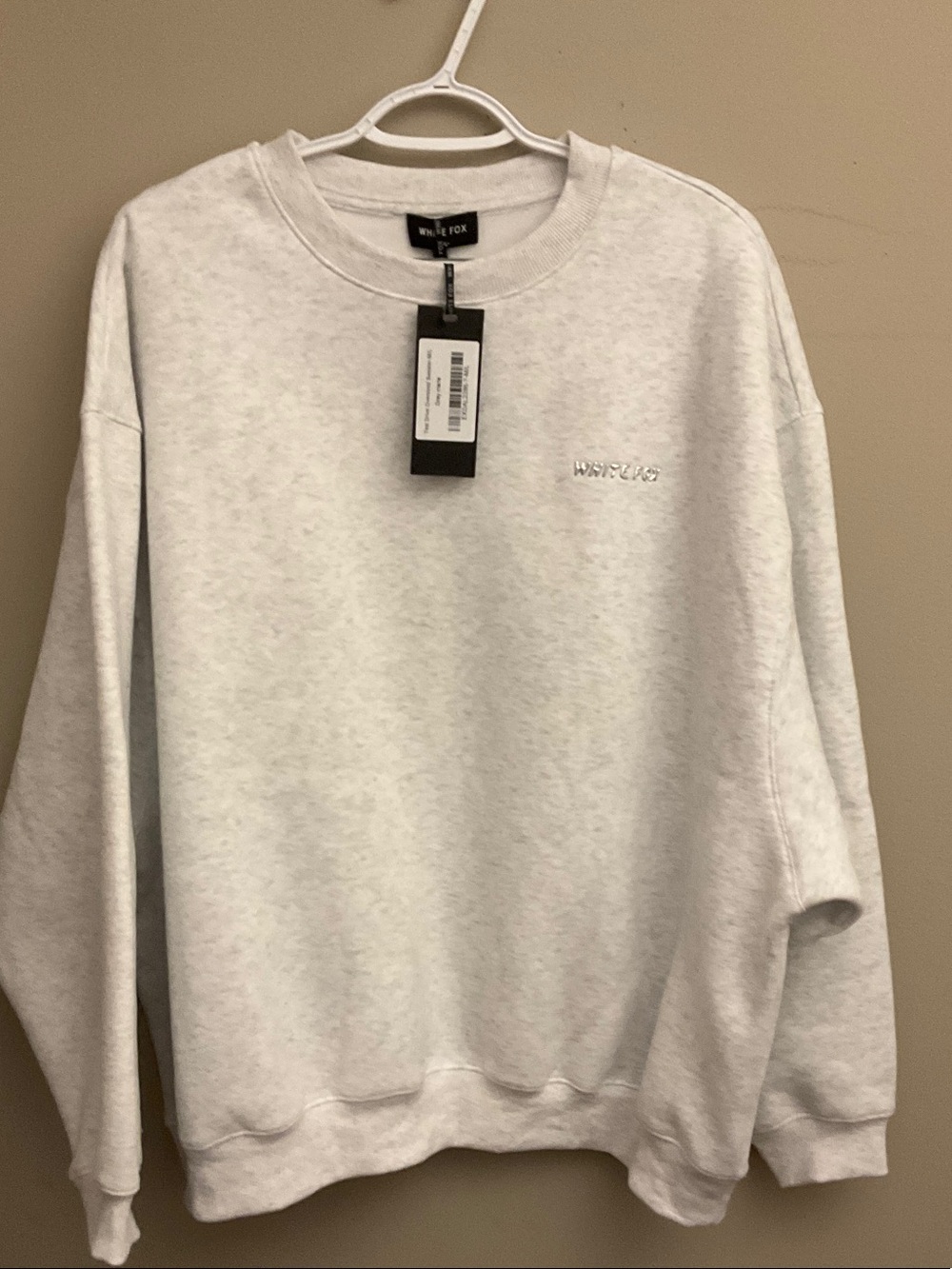 White Fox Boutique Men's Crewneck Sweater in Light Heather Gray